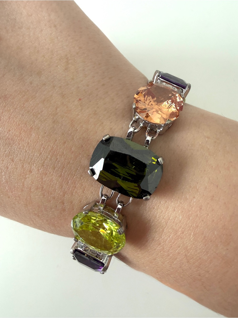 Multi-Color Crystal Link Bracelet - Women Jewelry